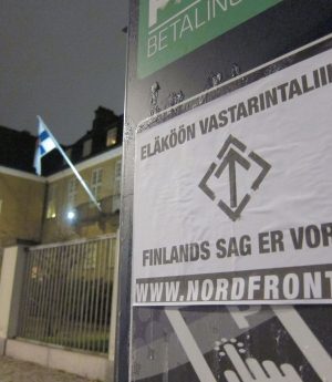 Nordic Resistance Movement posters in support of the Finnish branch of the organisation in Copenhagen