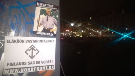 Nordic Resistance Movement posters in support of the Finnish branch of the organisation in Copenhagen