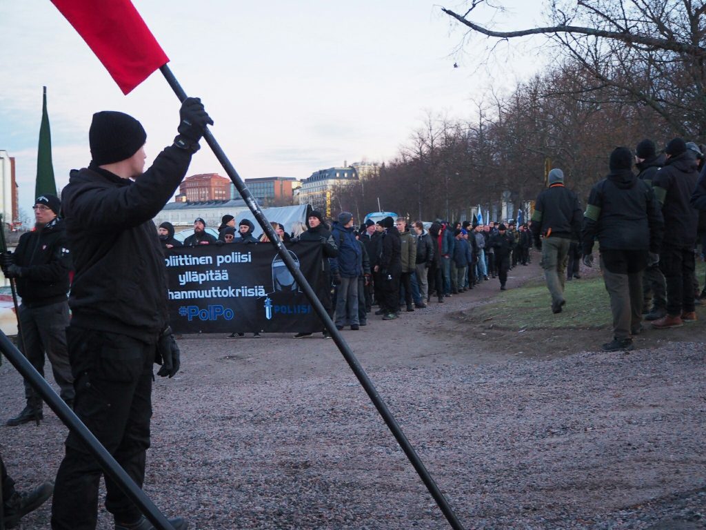 National Socialists march in Helsinki on Finland’s Independence Day, 6 December 2018