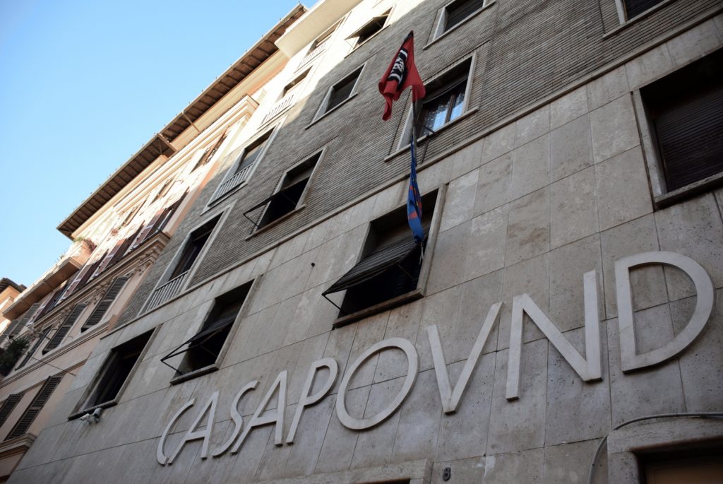 Exterior of CasaPound's headquarters in Rome