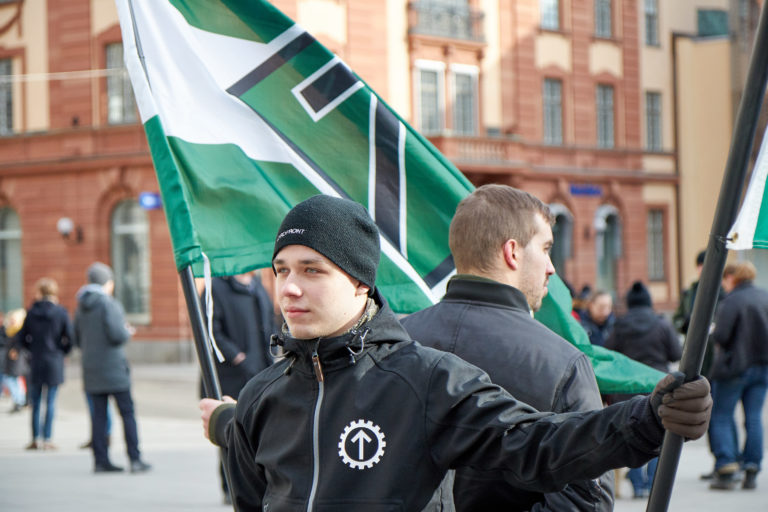 Nordic Resistance Movement activists in Uppsala, Sweden