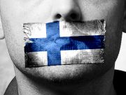 Finnish flag censoring speech