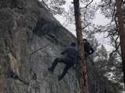 Nordic Resistance Movement members abseiling