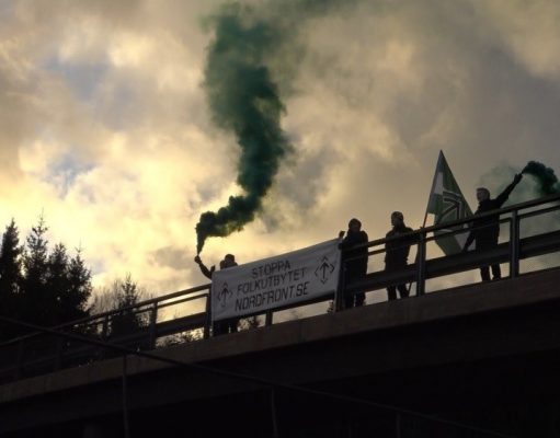 Nordic Resistance Movement banner activity in Stenungsund