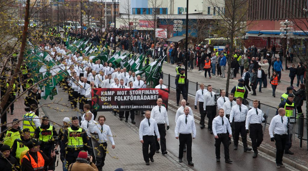 Nordic Resistance Movement march in Borlänge, Sweden