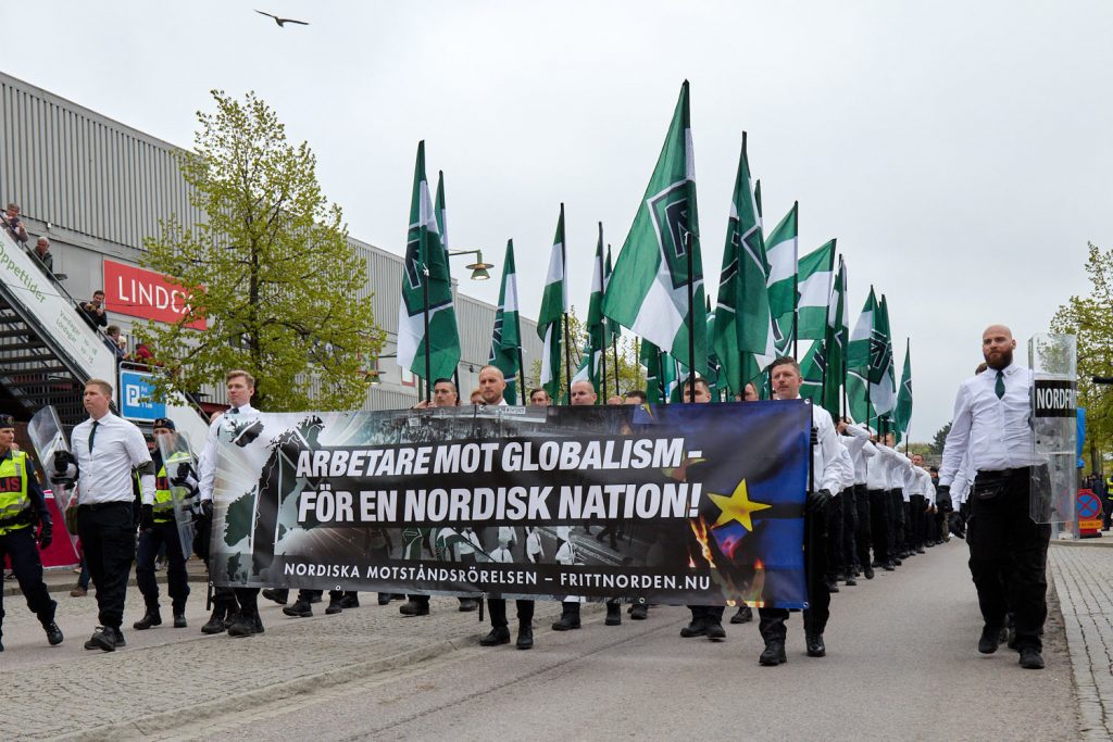 The Nordic Resistance Movement march on 1 May in Kungalv