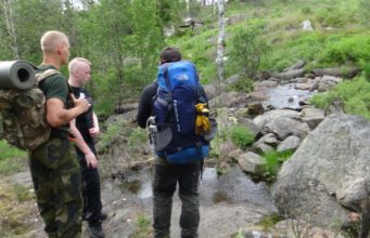 Nordic Resistance Movement Nest 2 activists on a wilderness hike in Bohuslän