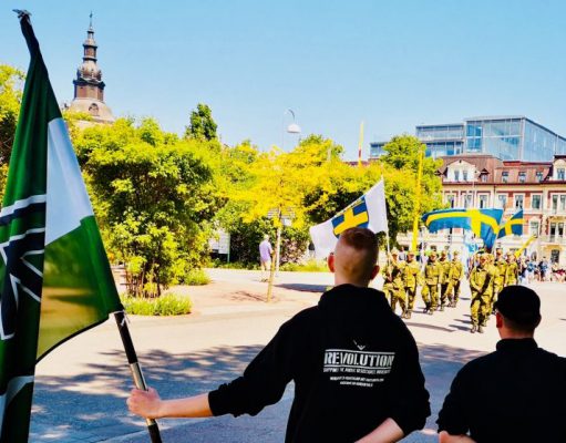 Nordic Resistance Movement activism in Kristianstad on Sweden’s National Day