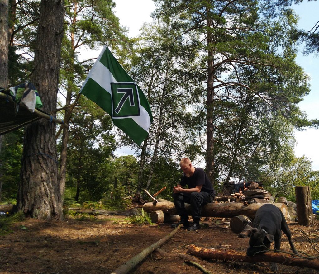 Nordic Resistance Movement Nest 3 activists camping in the wilderness