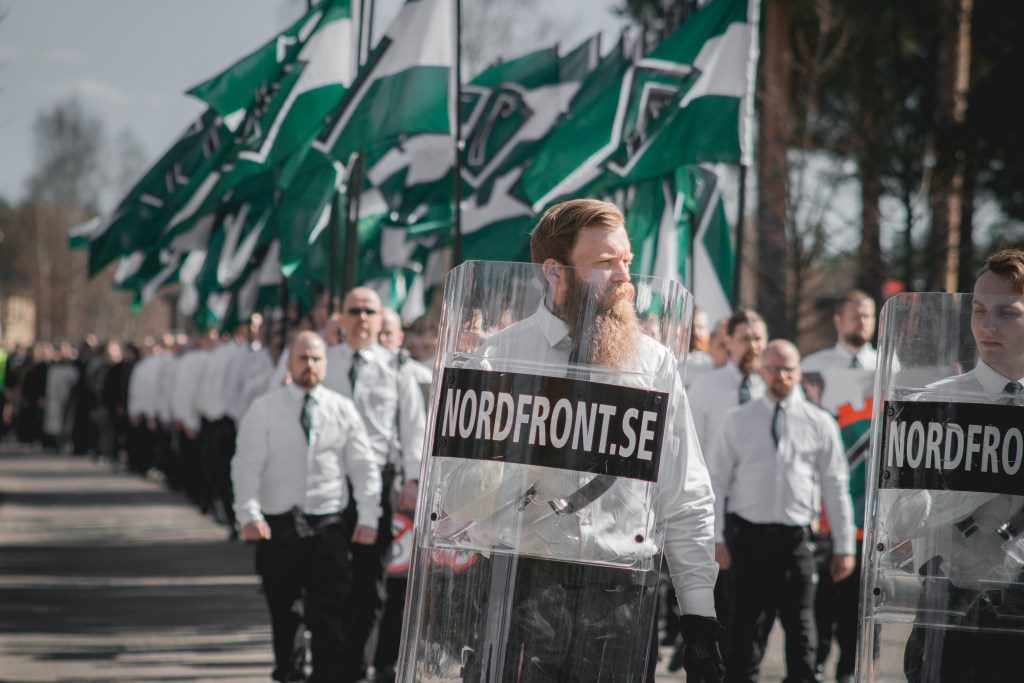 Nordic Resistance Movement May Day march in Falun