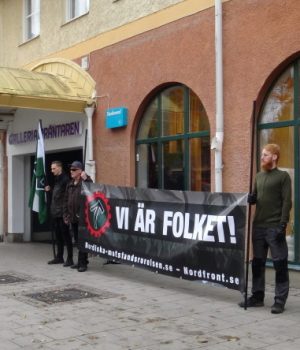 Nordic Resistance Movement activists at Strängnäs market