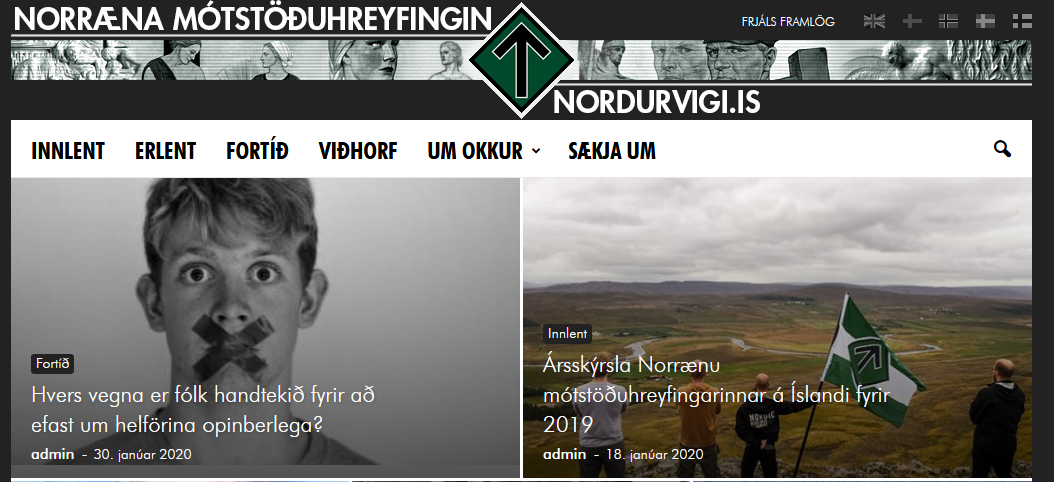 Nordic Resistance Movement Icelandic website