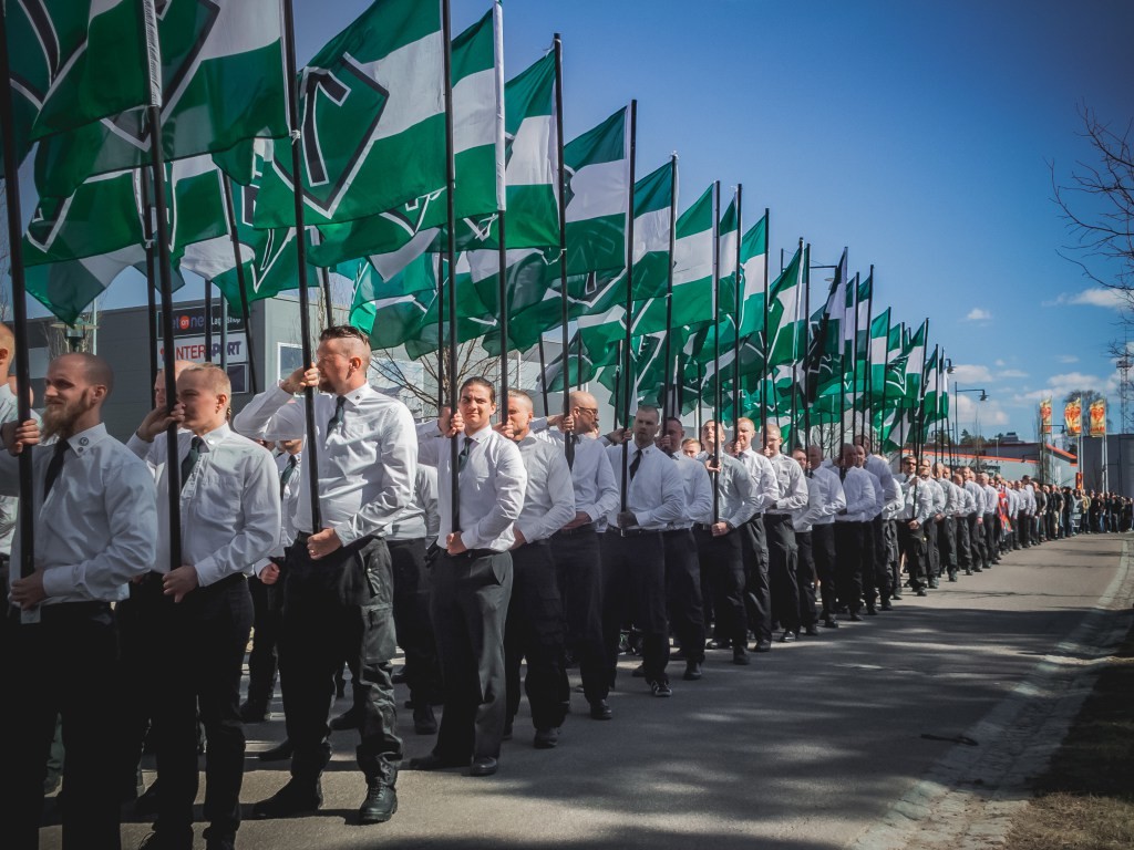 Nordic Resistance Movement demonstration march in Falun, Sweden