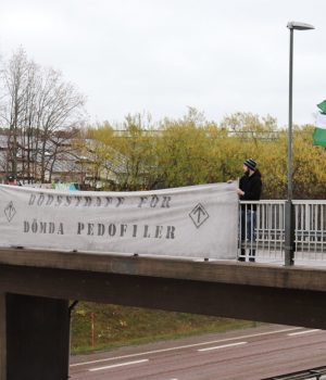 Nordic Resistance Movement banner action, Västerås