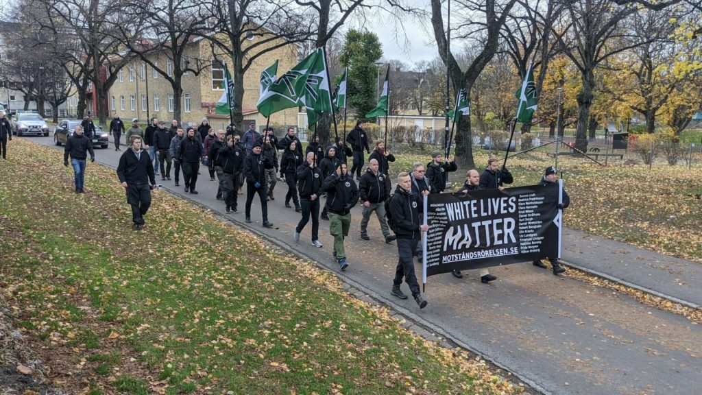 Nordic Resistance Movement White Lives Matter demonstration in Örebro