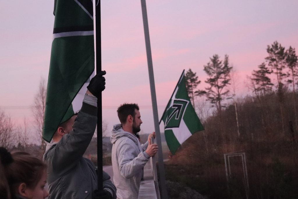 Nordic Resistance Movement banner activity in Västerås