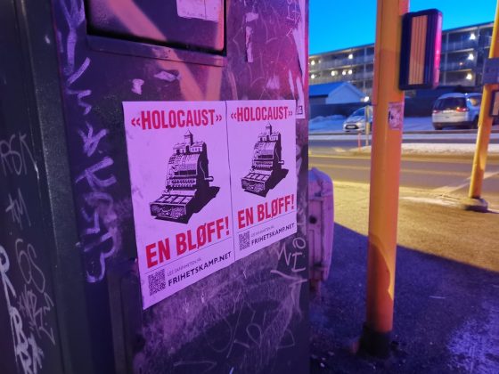 "Holocaust is a hoax" poster in Norway