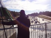 Nordic Resistance Movement banner action in Stockholm