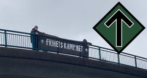 NRM banner action, Bergen, Norway