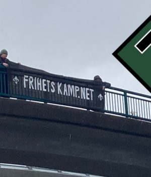 NRM banner action, Bergen, Norway