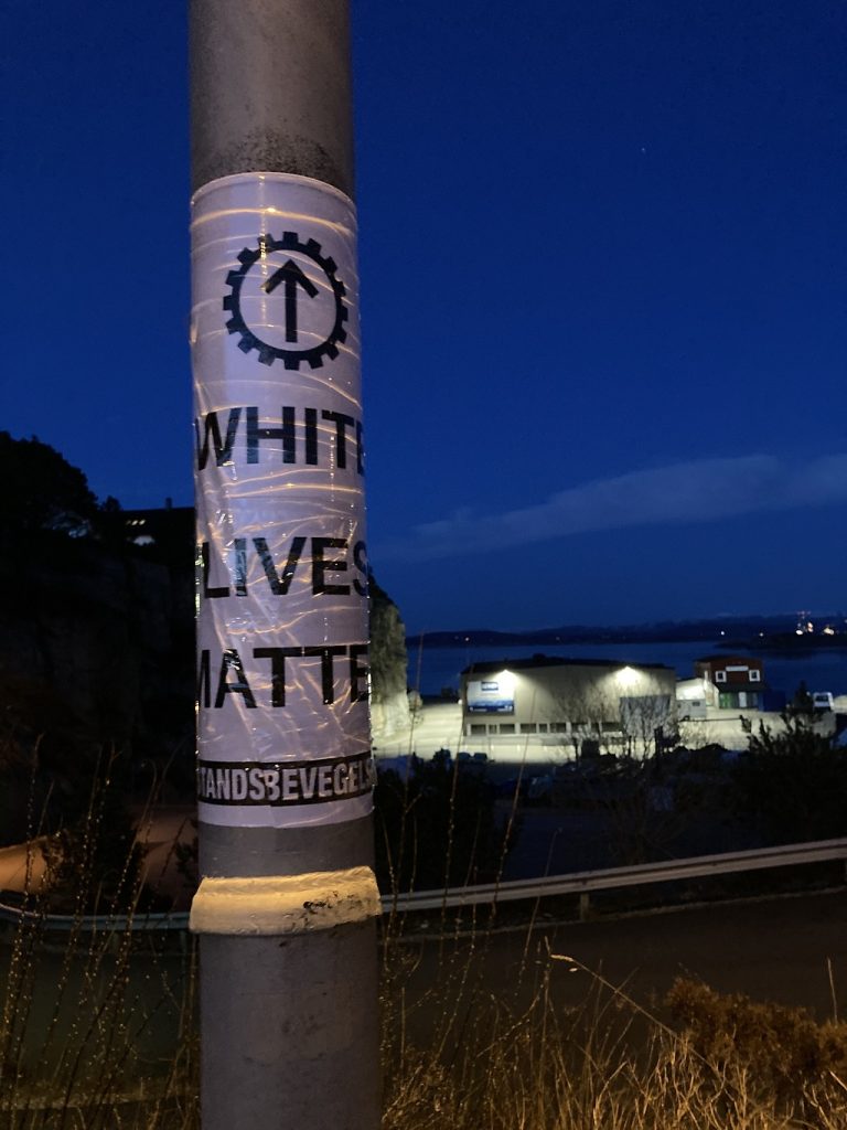 Nordic Resistance Movement "White Lives Matter" poster, Norway