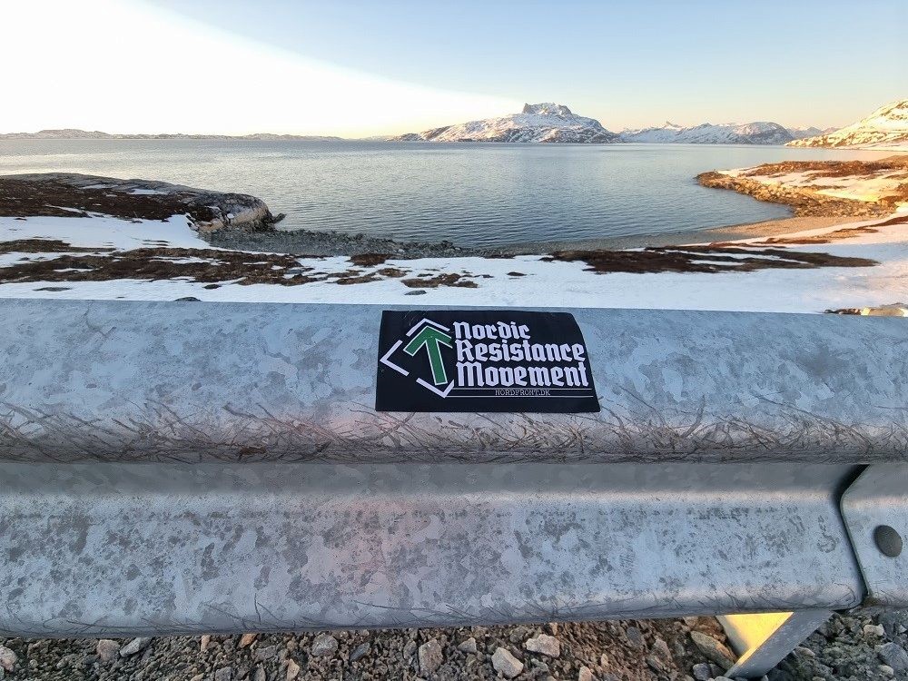 Nordic Resistance Movement sticker in Nuuk, Greenland