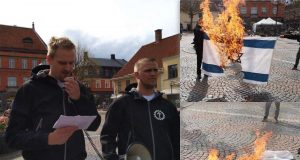 Nordic Resistance Movement protest against Israeli attacks on Palestine, Kristianstad, Sweden