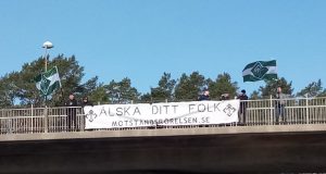Love Your People Nordic Resistance Movement banner, Sweden