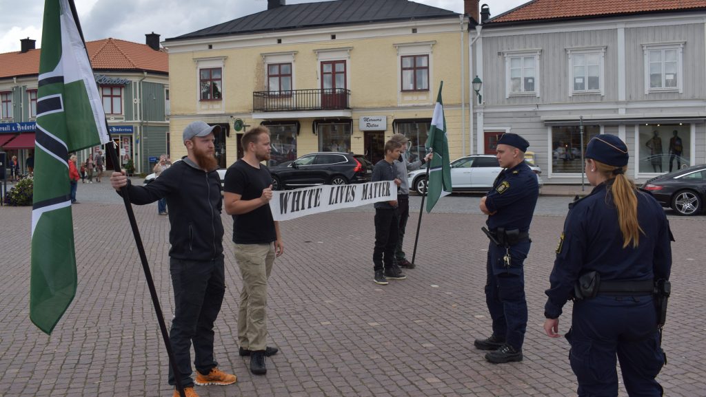 NRM White Lives Matter activity in Eksjö, Sweden