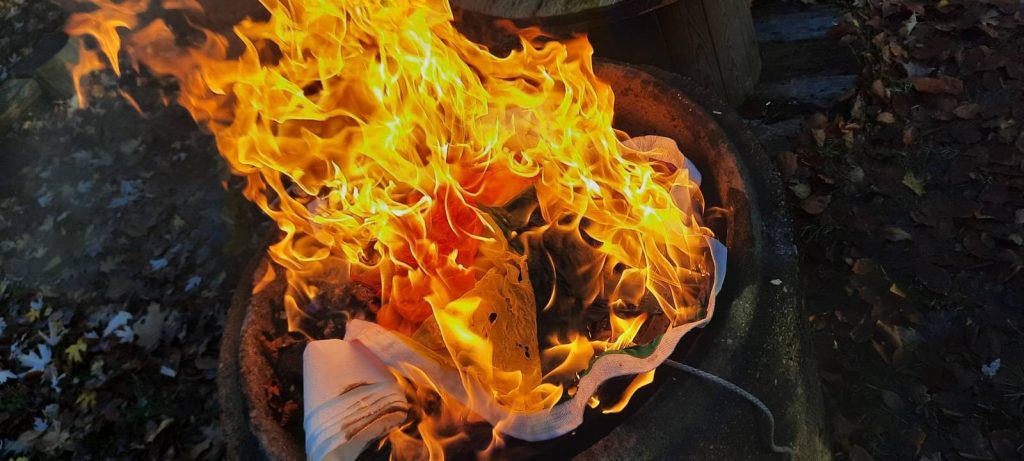 Enemy flag burning, NRM