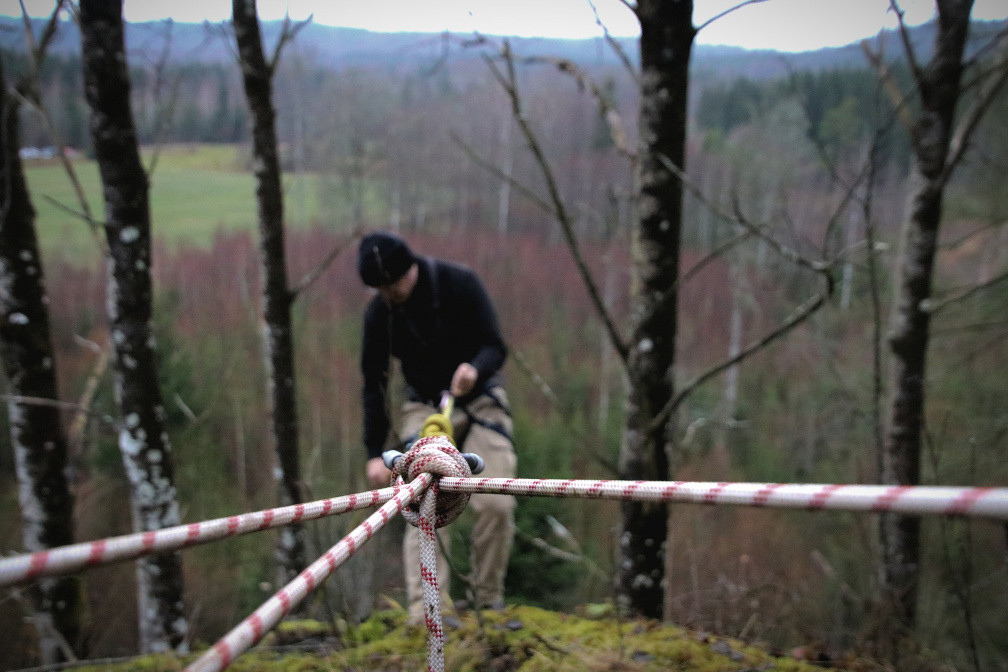 Abseiling training at the Nordic Resistance Movement's Organisation Days 2021