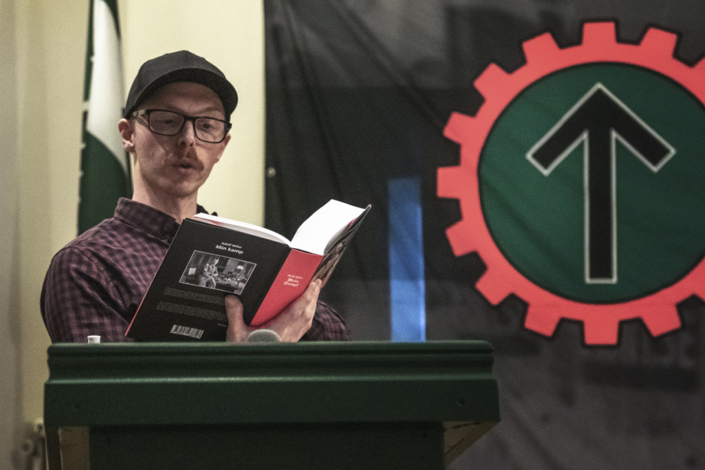 Andreas Holmvall speaks at the Nordic Resistance Movement's Organisation Days 2021
