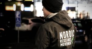 Nordic Resistance Movement leafleting on Black Friday in Trollhättan, Sweden