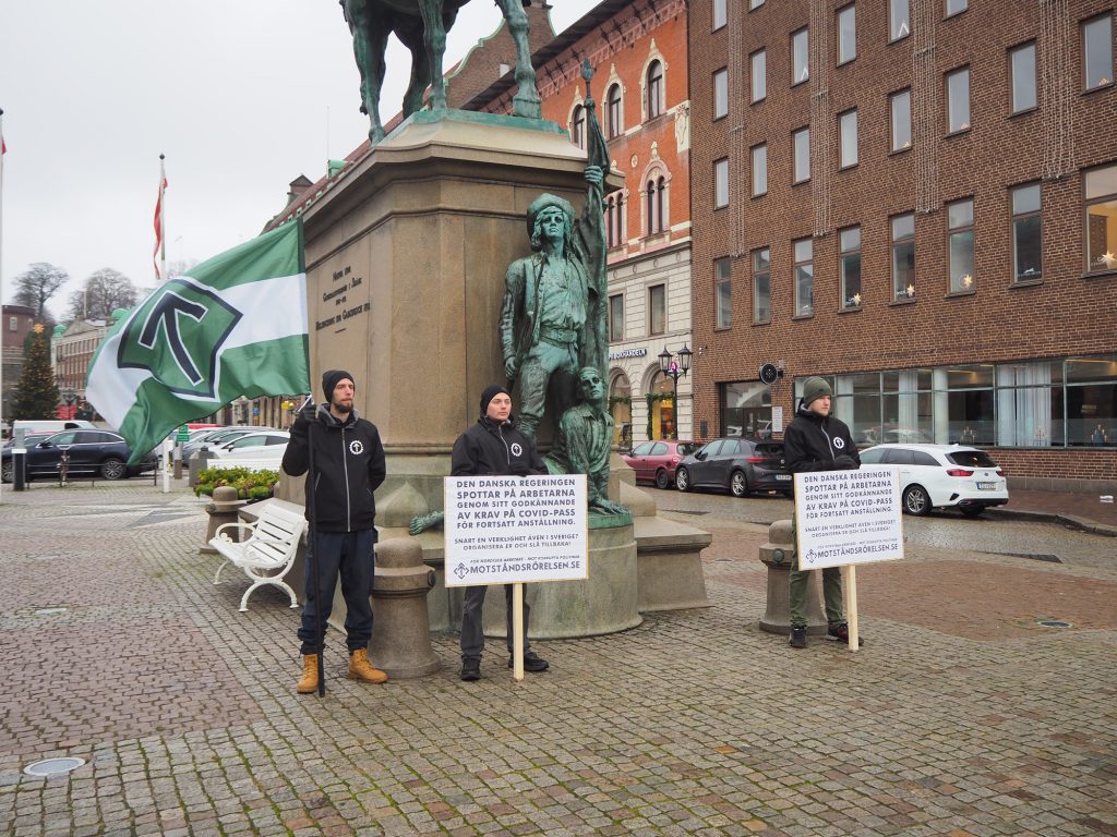 Nordic Resistance Movement activism in support of Danish workers, Helsingborg, Sweden