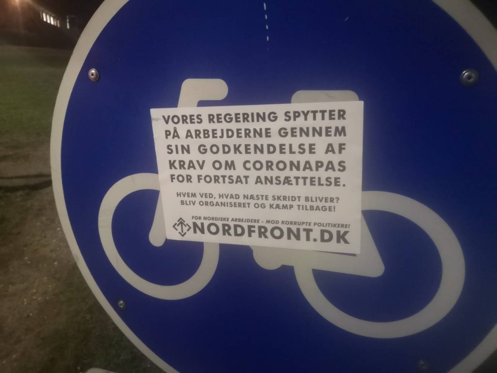 Nordic Resistance Movement activism in support of Danish workers, Skanderborg, Denmark