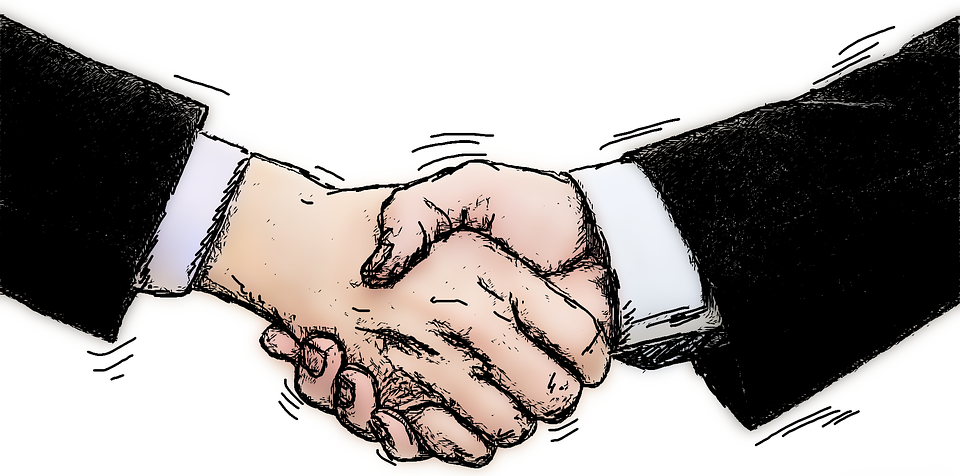 Cartoon handshake