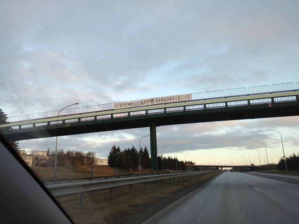 NRM banner action, Iceland