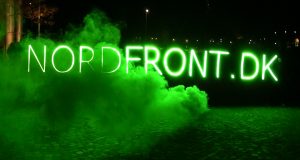 Nordfront.dk LED banner and smoke