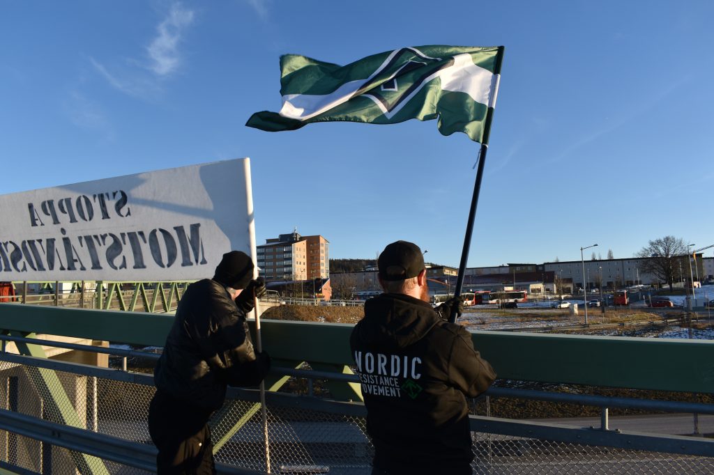 Nordic Resistance Movement banner action in Jönköping, Sweden