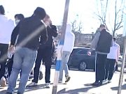 Immigrant gang at NRM public activity, Sölvesborg, Sweden