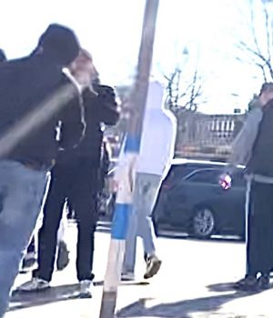 Immigrant gang at NRM public activity, Sölvesborg, Sweden