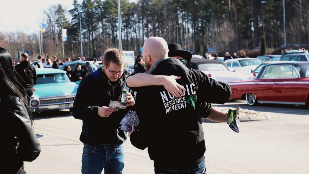 Nordic Resistance Movement at Power Big Meet classic car show, Lidköping, Sweden