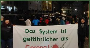 Members of Der Dritte Weg at a demonstration in Regen, Bavaria