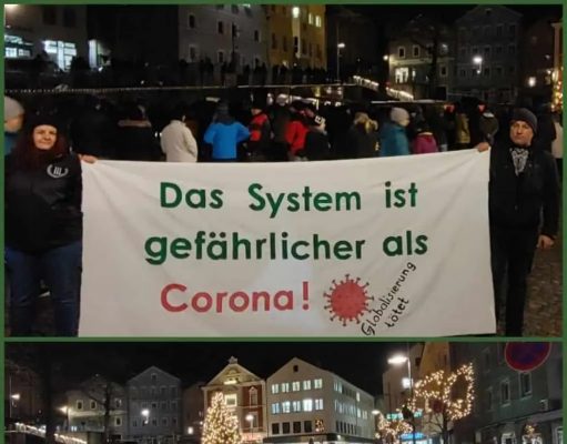 Members of Der Dritte Weg at a demonstration in Regen, Bavaria