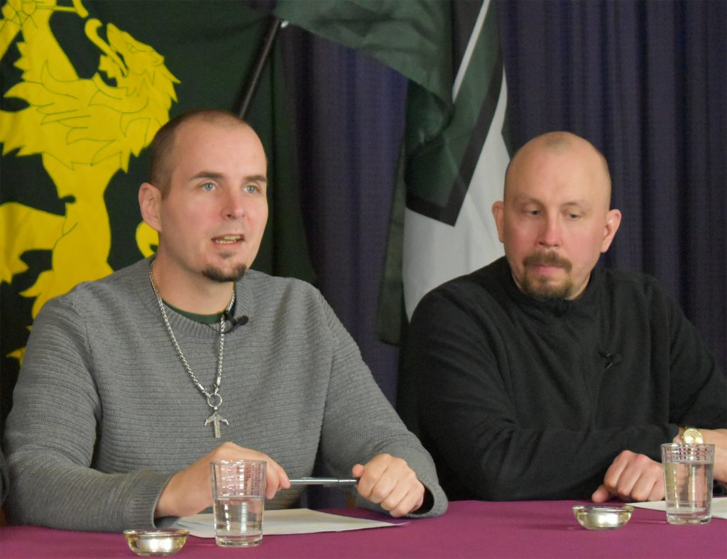 Simon Lindberg and Robert Eklund, Nordic Resistance Movement conference