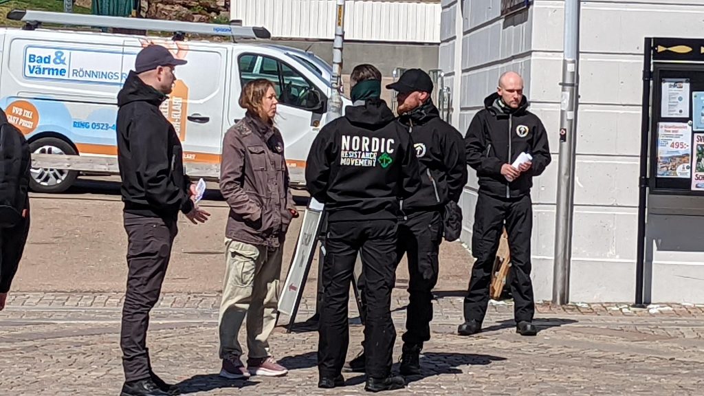 Nordic Resistance Movement "Proud White Youth" demonstration in Lysekil, Sweden