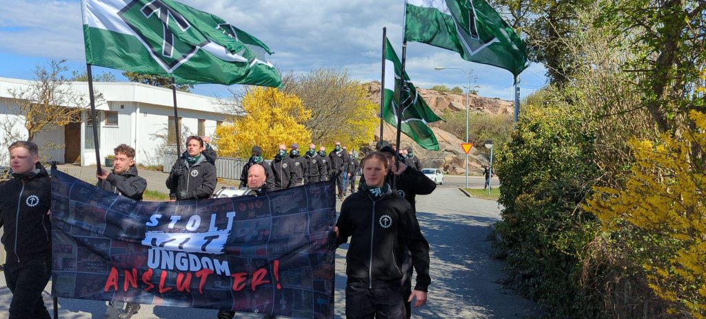 Nordic Resistance Movement "Proud White Youth" demonstration in Lysekil, Sweden