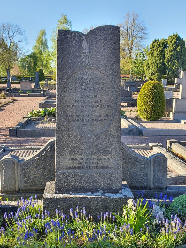 Gravestone of Finland Volunteer, Eksjö, Sweden