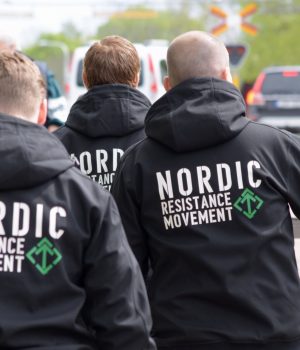 Nordic Resistance Movement public leafleting action, Ludvika, Sweden