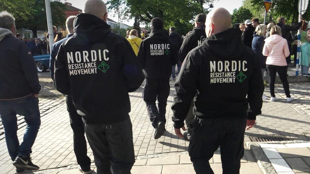 Nordic Resistance Movement public leafleting activity at Kungälv Cruising show